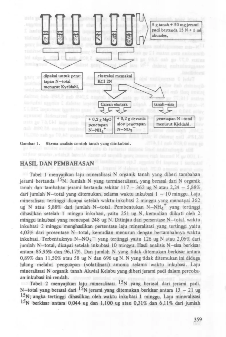 Gambar 1. Skema analisis contoh tanah yang diinkubasi.