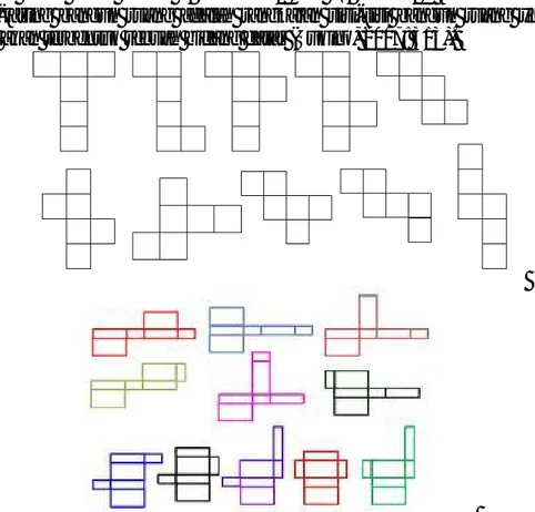 Gambar 5. Jaring-jaring kubus (atas) dan jaring-jaring balok (bawah)  Luas Permukaan dan Volume 