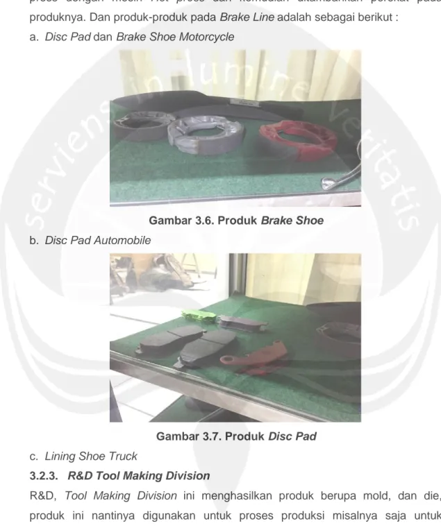 Gambar 3.6. Produk Brake Shoe  b.  Disc Pad Automobile 