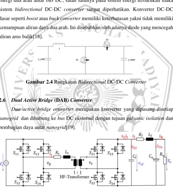 Gambar 2.4 Rangkaian Bidirectional DC-DC Converter 
