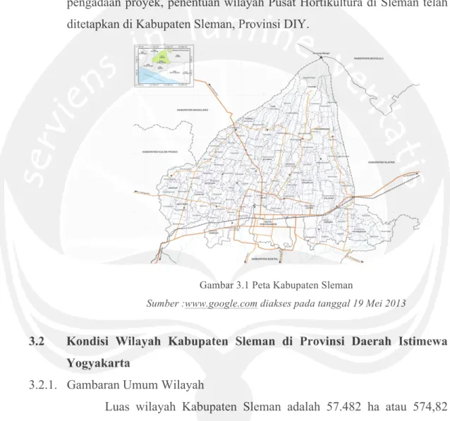 Gambar 3.1 Peta Kabupaten Sleman  