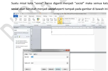 Gambar 2.9 Jendela Task Pane – Track Change Ctrl F (1) 