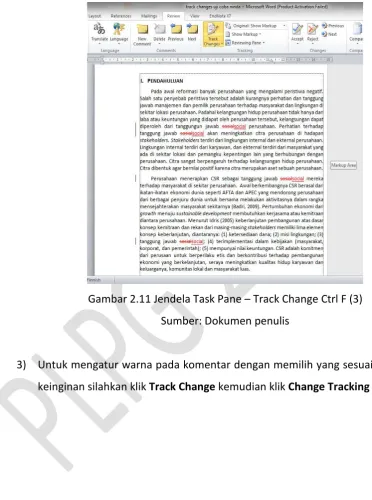 Gambar 2.11 Jendela Task Pane – Track Change Ctrl F (3) 