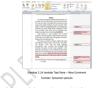 Gambar 2.14 Jendela Task Pane – New Comment 