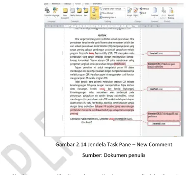 Gambar 2.14 Jendela Task Pane – New Comment 