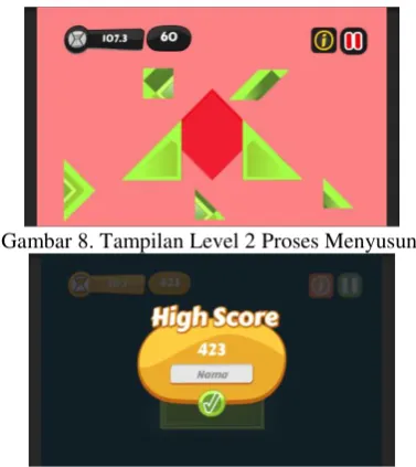 Gambar 9. Tampilan Panel  Input Nama HighScore 
