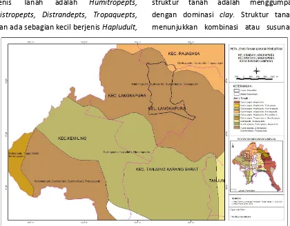 Gambar 1. Peta Jenis Tanah di Kelurahan Langkapura Kecamatan Langkapura 