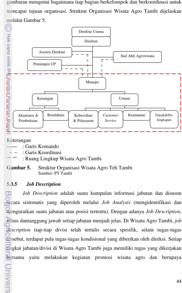 Gambar 5.  Struktur Organisasi Wisata Agro Teh Tambi 