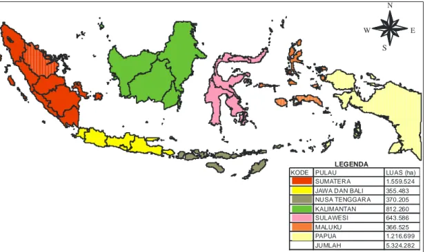 Gambar 1. Peta potensi pengembangan sorgum di Indonesia 