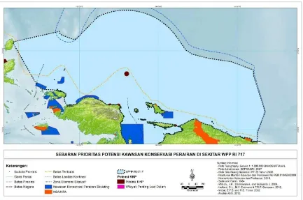 Gambar 7. Peta Sebaran Prioritas Potensi Kawasan Konservasi Perairan di WPPNRI 717Sumber: Direktorat Perencanaan Ruang Laut, Ditjen Pengelolaan Ruang Laut