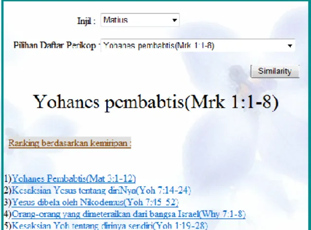 Gambar 8. Hasil Uji Coba Modul Similarity  9. Kesimpulan 