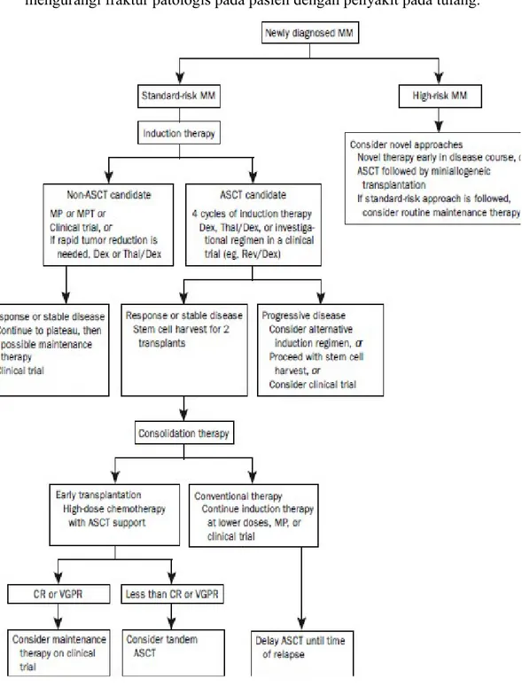Gambar   11.  Pendekatan   penatalaksanaan   pada   pasien   baru   terdiagnosis multiple myeloma(MM)