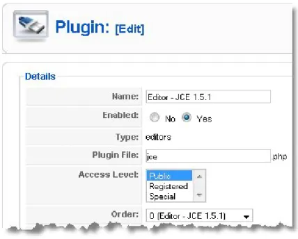 Gambar 1.34 Informasi detail tentang plugin 5. Pada bagian Parameters, tidak ada pengaturan khusus.