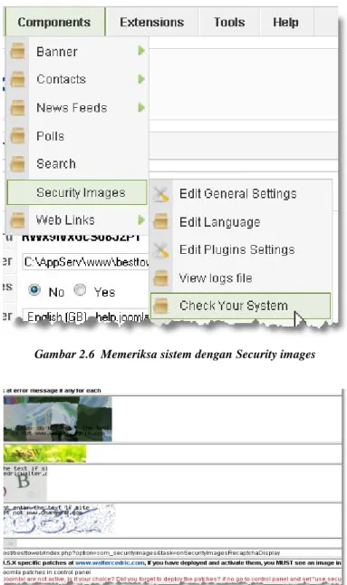 Gambar 2.6  Memeriksa sistem dengan Security images