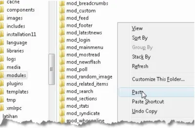Gambar 2.21  Menduplikasi folder dari module