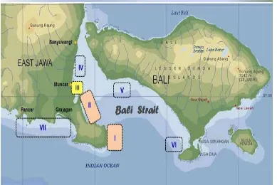 Gambar 8. Distribusi lokasi penangkapan (fishing groundSumber: Wujdi ) ikan lemuru di perairan Selat Bali dan sekitarnya  et al., 2013 
