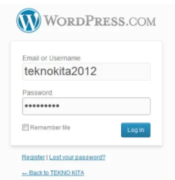 Gambar 15 - Tampilan Log In ke WordPress. 