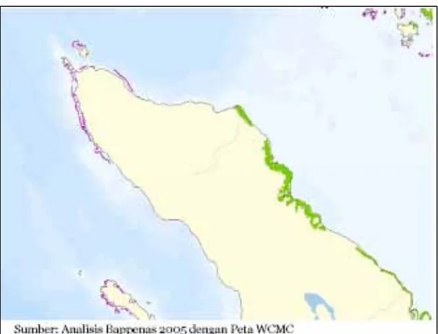 Figure 9.  Map of coral reef distribution in NAD Province 