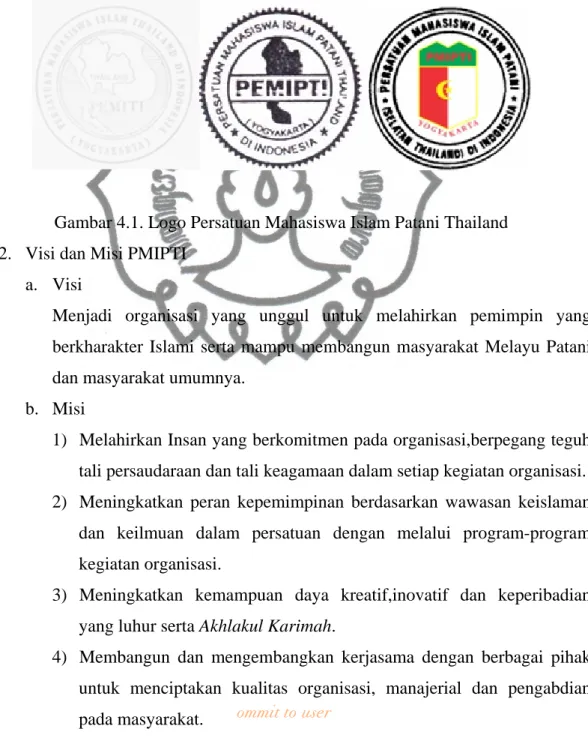 Gambar 4.1. Logo Persatuan Mahasiswa Islam Patani Thailand  2.  Visi dan Misi PMIPTI 