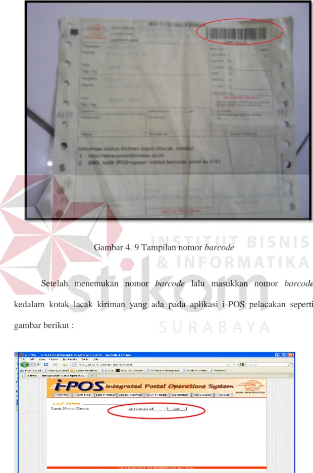 Gambar 4. 9 Tampilan nomor barcode 