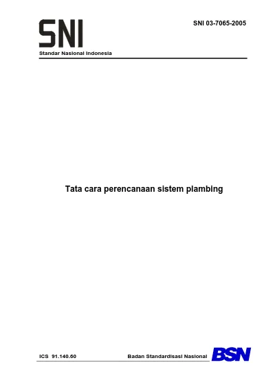 SNI 03-7065-2005 Tata Cara Perencanaan Sistem Plambing