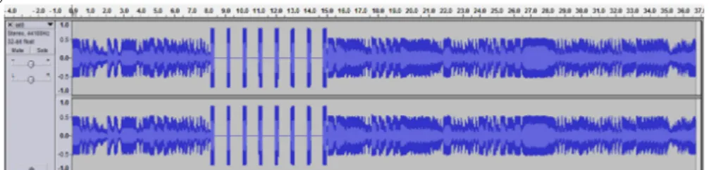 Gambar 8.7. tampilan sinyal yang diubah dengan DTMF tones