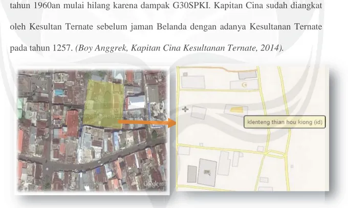 Gambar 1.1 Peta Lokasi Kawasan Kampung Cina di kota Ternate   (Sumber : Google Earth, 2013) 