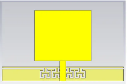 Gambar 2. Desain antena tampak atas 