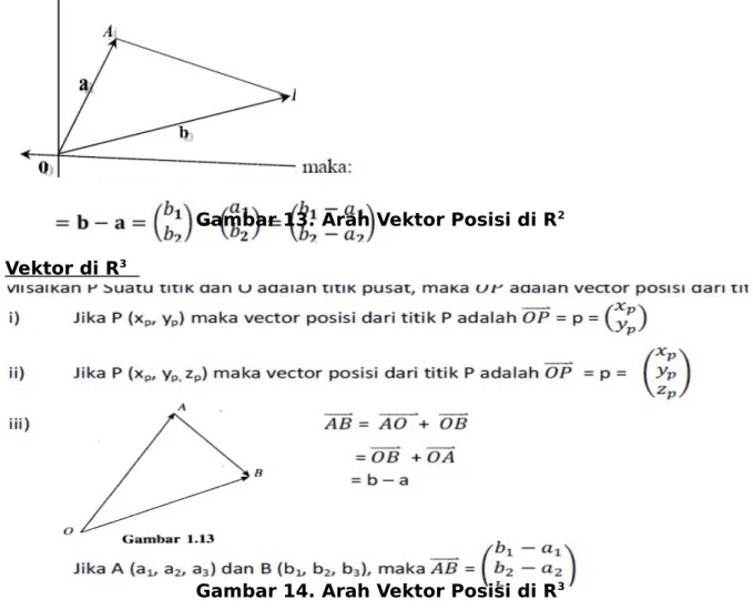 Gambar 13. Arah Vektor Posisi di R 2 Vektor di R 3     