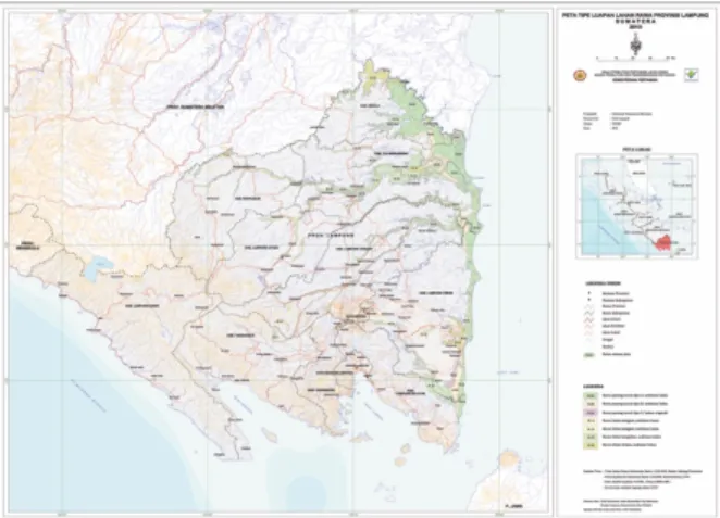 Gambar 4. Peta Lahan Rawa Berdasarkan Tipe Luapan Di Propinsi Lampung 