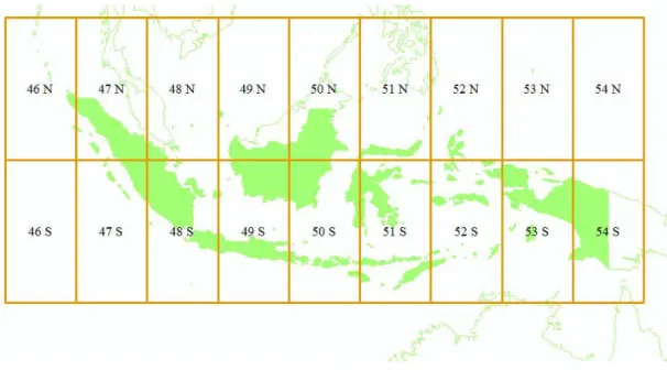 Gambar 2.6  Peta Indonesia Berproyeksi UTM 
