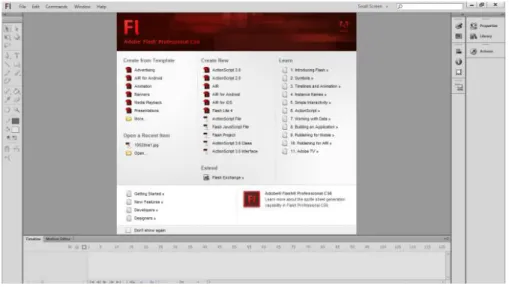 Gambar 2.1. Tampilan Awal Adobe Flash Professional CS6 