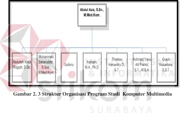 Gambar 2. 3 Struktur Organisasi Program Studi  Komputer Multimedia 