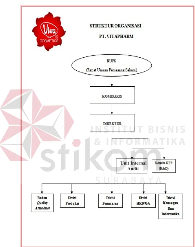 Gambar 2. 1 Struktur Organisasi PT. VITAPHARM Unit Internal 