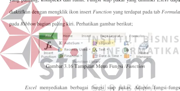 Gambar 3.16 Tampilan Menu Fungsi /Function  