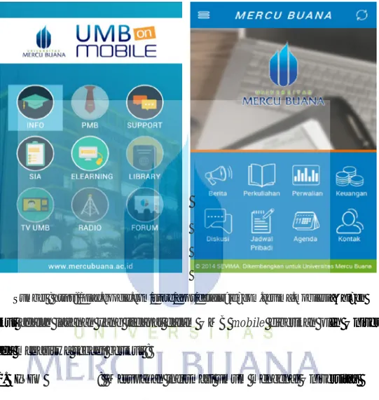 Gambar 4.1 Aplikasi UMB mobile 