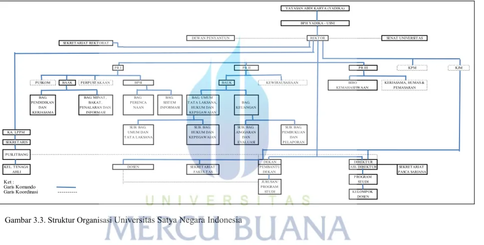 Gambar 3.3. Struktur Organisasi  Universitas Satya Negara Indonesia 