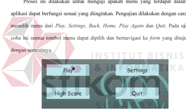 Gambar 4.7 Proses navigasi Menu  4.3.3  Proses Mengubah Settings 