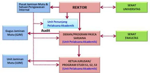 Gambar  2.  Struktur  Fungsional  Penjaminan  Mutu  Universitas  Barijaya. 