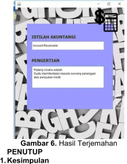 Gambar 6. Hasil Terjemahan  4.  PENUTUP 