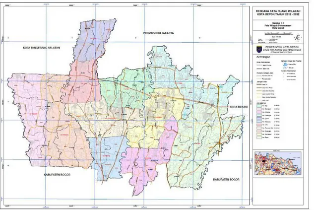 Gambar 2.1  Peta Wilayah Kota Depok 