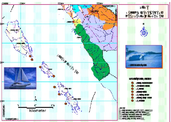 Gambar 1: Lokasi Daerah Selancar (Surfing) di Kabupaten Kepulauan Mentawai  Parameter  Oseanografi dan Iklim 