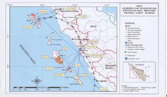 Gambar 2:  Aksessbilitas Transportasi Kabupaten Mentawai dan Nias   KESIMPULAN DAN  SARAN 