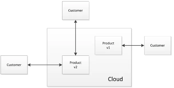Figure 5: Cloud solution with an in instance for every customer