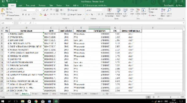 Gambar 3. Contoh data mahasiswa Universitas Pembangunan Panca Budi  Preprosesing Data 