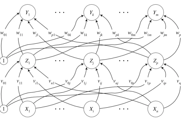 Gambar 2.5 Topologi Jaringan Backpropagation 
