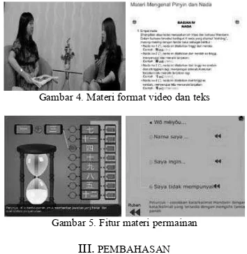 Gambar 4. Materi format video dan teks