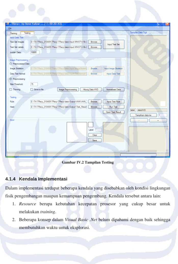 Gambar IV.2 Tampilan Testing 