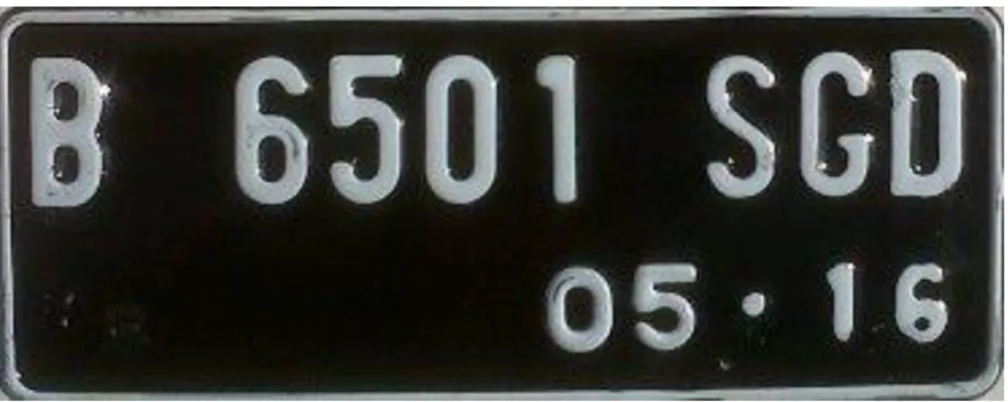 Gambar 2.14 Plat nomor kendaraan 
