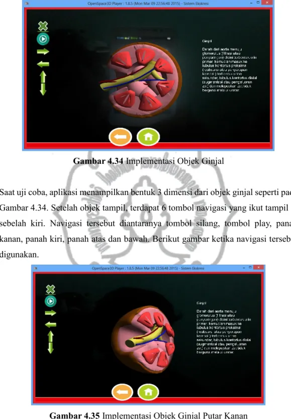 Gambar 4.35 Implementasi Objek Ginjal Putar Kanan 